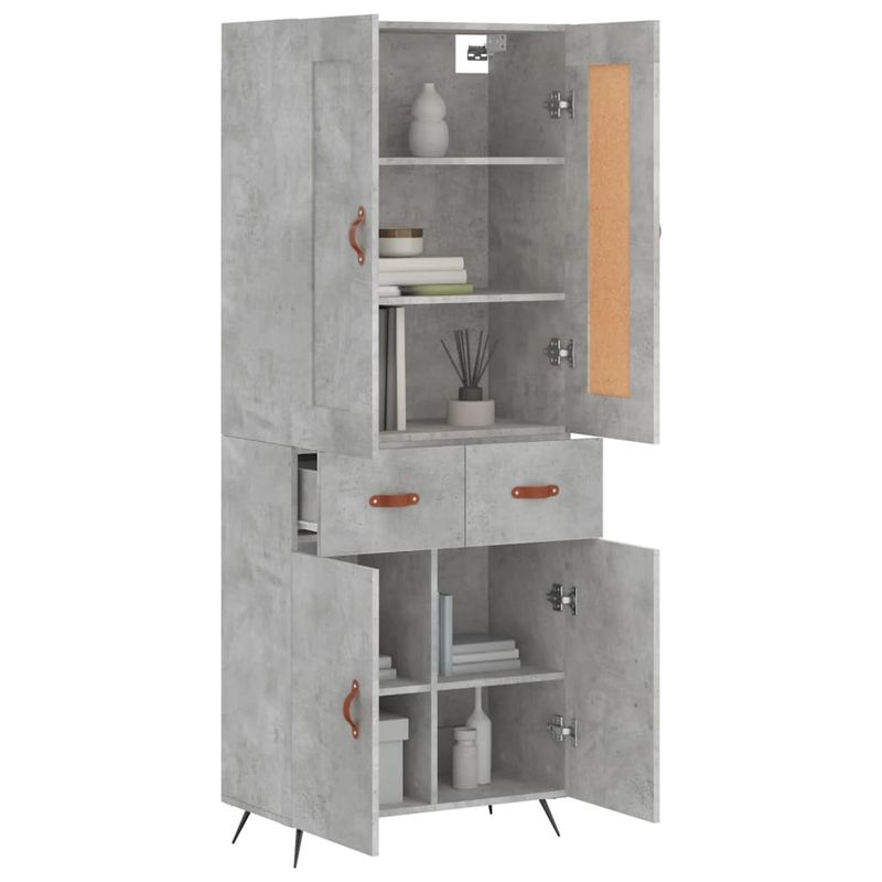 Casa si Gradina - Mobilier - Comode si corpuri - Corpuri bucatarie - Dulap inalt, gri beton, 69,5x34x180, lemn compozit - Infinity.ro