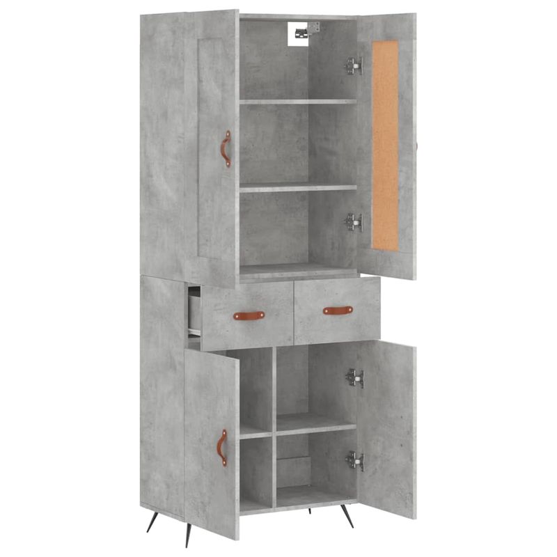 Casa si Gradina - Mobilier - Comode si corpuri - Corpuri bucatarie - Dulap inalt, gri beton, 69,5x34x180, lemn compozit - Infinity.ro