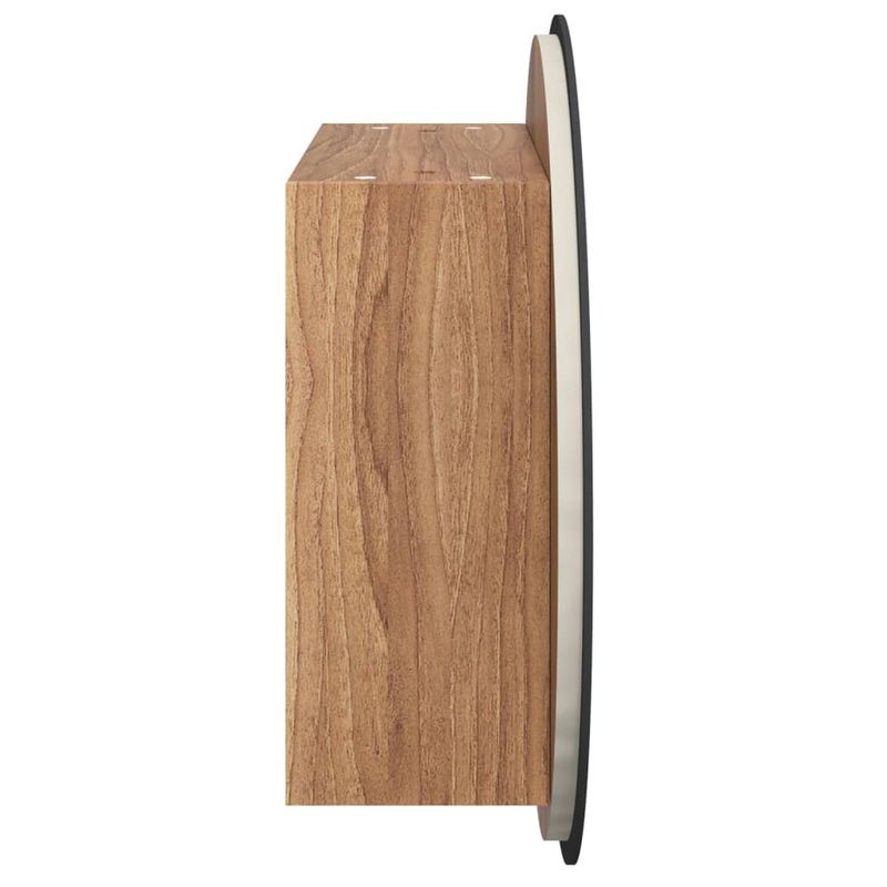 Casa si Gradina - Mobilier - Mobilier baie - Corpuri baie - Dulap de baie cu oglinda rotunda si LED, stejar, 40x40x17,5 cm - Infinity.ro