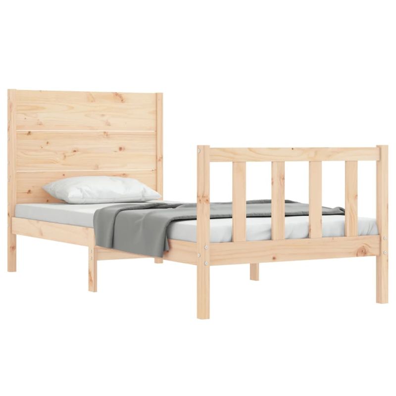 Casa si Gradina - Mobilier - Paturi si accesorii - Paturi - Cadru de pat cu tablie single mic, lemn masiv - Infinity.ro