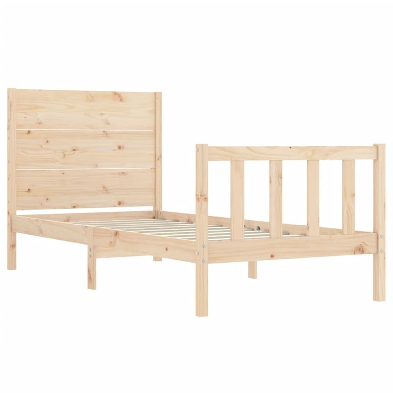 Casa si Gradina - Mobilier - Paturi si accesorii - Paturi - Cadru de pat cu tablie single mic, lemn masiv - Infinity.ro