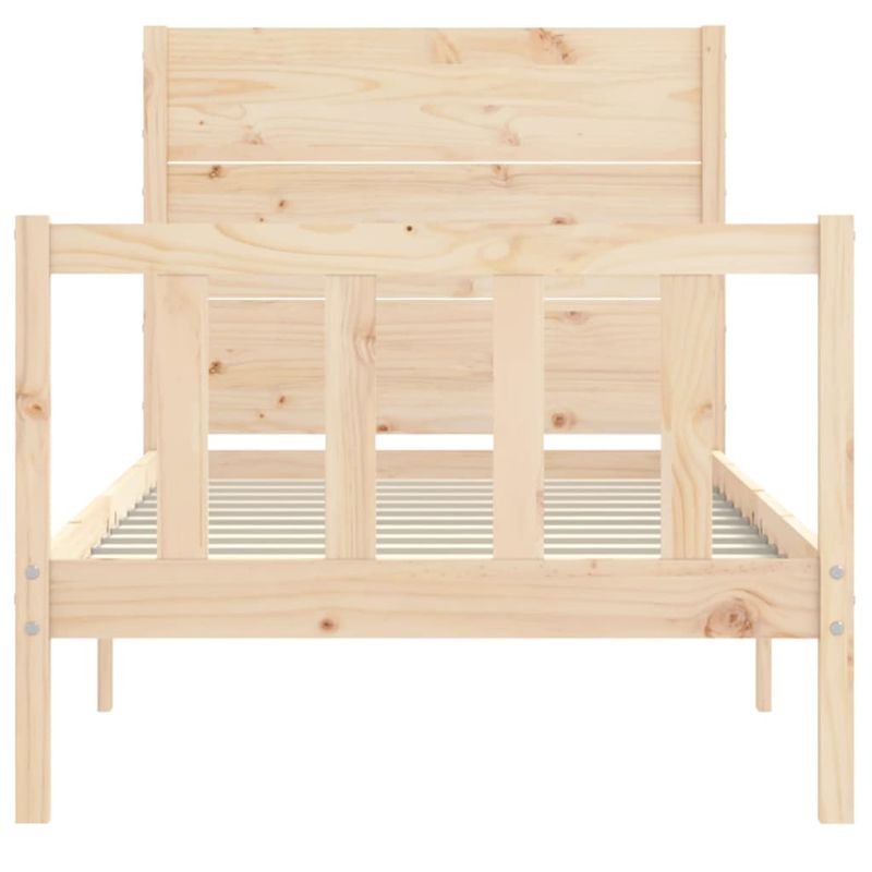 Casa si Gradina - Mobilier - Paturi si accesorii - Paturi - Cadru de pat cu tablie single mic, lemn masiv - Infinity.ro