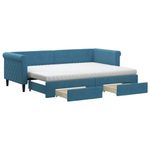 Casa si Gradina - Mobilier - Paturi si accesorii - Paturi - Pat de zi cu extensie si sertare, albastru, 80x200 cm, catifea - Infinity.ro