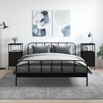 Casa si Gradina - Mobilier - Comode si corpuri - Noptiere - Noptiere, 2 buc., negru, 41x31x80 cm, lemn prelucrat - Infinity.ro