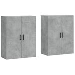 Casa si Gradina - Mobilier - Comode si corpuri - Comode - Dulap cu montaj pe perete, 2 buc, gri beton, 69,5x34x90 cm, model negru rotund - Infinity.ro
