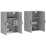 Casa si Gradina - Mobilier - Comode si corpuri - Comode - Dulap cu montaj pe perete, 2 buc, gri beton, 69,5x34x90 cm, model negru rotund - Infinity.ro