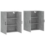 Casa si Gradina - Mobilier - Comode si corpuri - Comode - Dulap cu montaj pe perete, 2 buc, gri beton, 69,5x34x90 cm, model negru rotund - Infinity.ro
