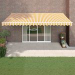 Casa si Gradina - Gradina si terasa - Umbrele si pavilioane - Umbrele - Copertina retractabila automata, galben și alb, 5x3 m - Infinity.ro