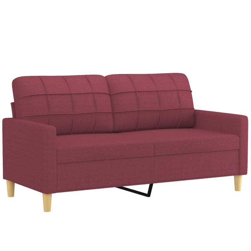 Casa si Gradina - Mobilier - Seturi de mobilier - Seturi living - Set canapea cu perne, 3 piese, rosu vin, material textil - Infinity.ro