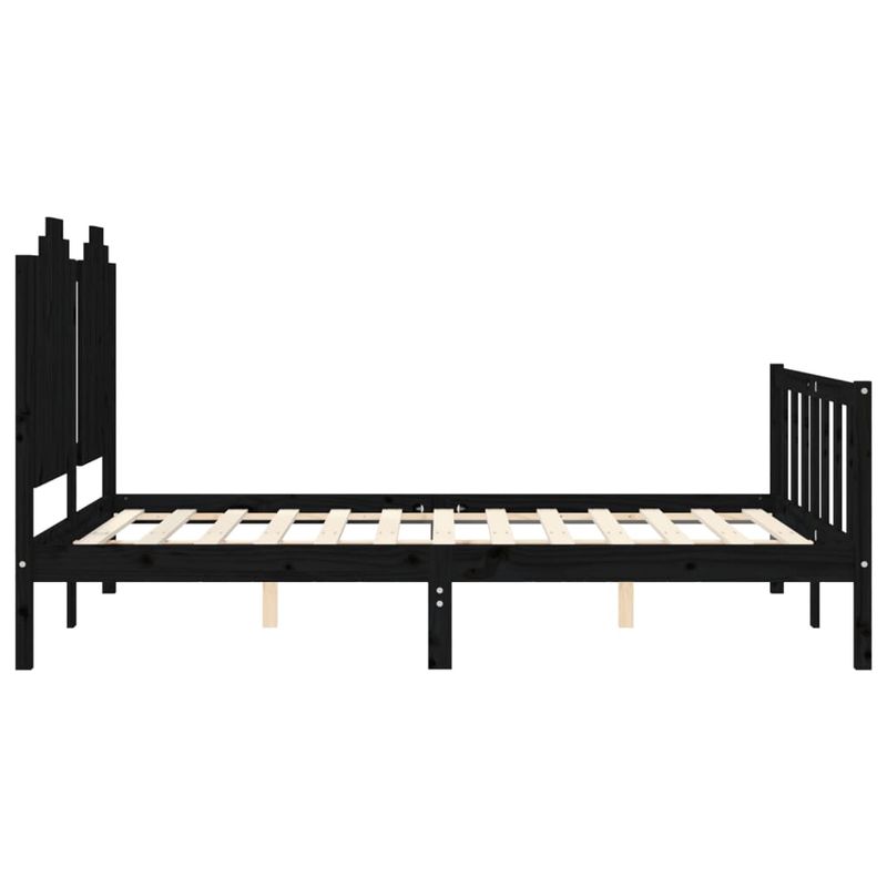 Casa si Gradina - Mobilier - Paturi si accesorii - Paturi - Cadru de pat cu tablie dublu, negru, lemn masiv - Infinity.ro