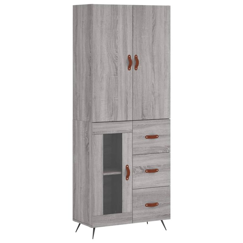 Casa si Gradina - Mobilier - Comode si corpuri - Comode - Dulap inalt, gri sonoma, 69,5x34x180 cm, lemn compozit - Infinity.ro