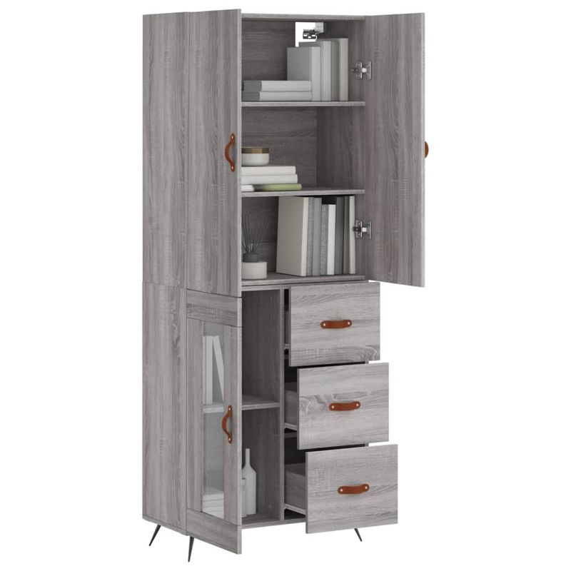Casa si Gradina - Mobilier - Comode si corpuri - Comode - Dulap inalt, gri sonoma, 69,5x34x180 cm, lemn compozit - Infinity.ro
