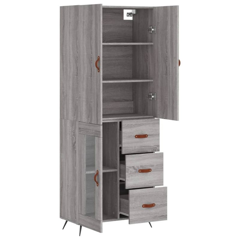 Casa si Gradina - Mobilier - Comode si corpuri - Comode - Dulap inalt, gri sonoma, 69,5x34x180 cm, lemn compozit - Infinity.ro