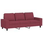 Casa si Gradina - Mobilier - Seturi de mobilier - Seturi living - Set de canapea, 3 piese, rosu vin, material textil - Infinity.ro