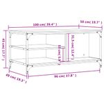 Casa si Gradina - Mobilier - Mese si birouri - Masute de cafea - Masuta de cafea, stejar fumuriu, 100x50x45 cm, lemn prelucrat - Infinity.ro