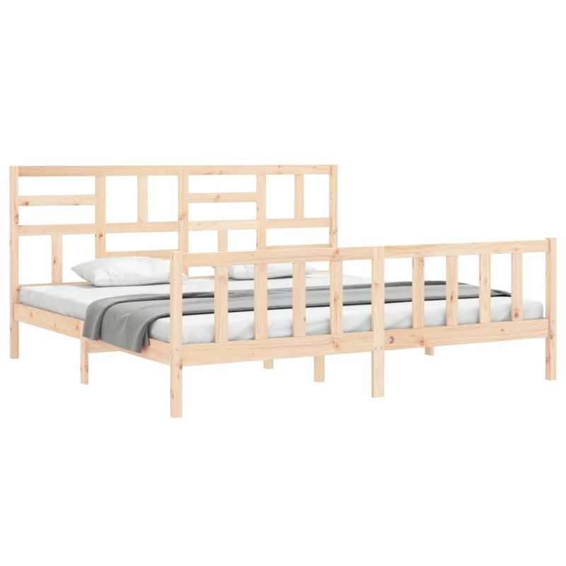 Casa si Gradina - Mobilier - Paturi si accesorii - Paturi - Cadru de pat cu tablie Super King Size, lemn masiv - Infinity.ro