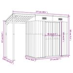 Casa si Gradina - Gradina si terasa - Casute de gradina - Sopron gradina, acoperis extins, maro, 277x110,5x181 cm, otel - Infinity.ro