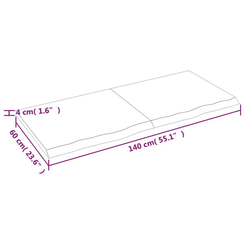 Casa si Gradina - Mobilier - Mobilier baie - Blaturi baie - Blat de baie, maro deschis, 140x60x(2-4) cm, lemn masiv tratat - Infinity.ro