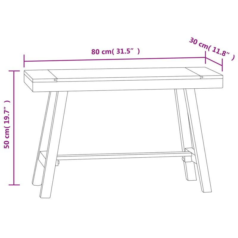 Casa si Gradina - Mobilier - Canapele si coltare - Banchete - Banca, 80 cm, lemn masiv de tec - Infinity.ro