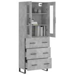 Casa si Gradina - Mobilier - Comode si corpuri - Corpuri bucatarie - Dulap inalt, gri beton, 69,5x34x180, lemn compozit - Infinity.ro