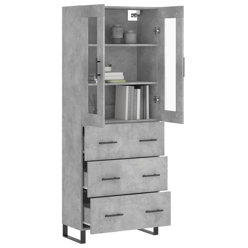 Casa si Gradina - Mobilier - Comode si corpuri - Corpuri bucatarie - Dulap inalt, gri beton, 69,5x34x180, lemn compozit - Infinity.ro