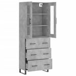 Casa si Gradina - Mobilier - Comode si corpuri - Corpuri bucatarie - Dulap inalt, gri beton, 69,5x34x180, lemn compozit - Infinity.ro