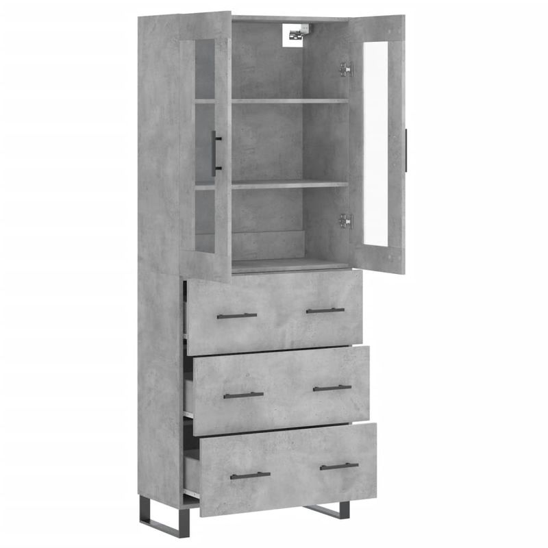 Casa si Gradina - Mobilier - Comode si corpuri - Corpuri bucatarie - Dulap inalt, gri beton, 69,5x34x180, lemn compozit - Infinity.ro