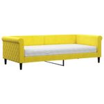 Casa si Gradina - Mobilier - Paturi si accesorii - Paturi - Pat de zi cu saltea, galben, 90x200 cm, catifea - Infinity.ro