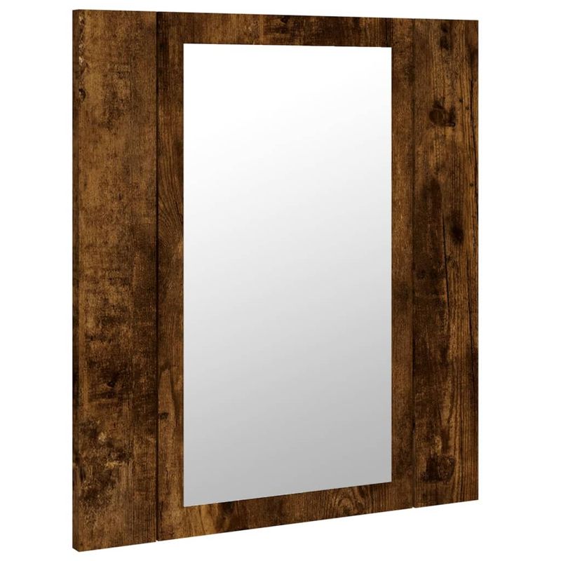 Casa si Gradina - Mobilier - Mobilier baie - Corpuri baie - Dulap cu oglinda de baie LED, stejar fumuriu, 40x12x45 cm, lemn - Infinity.ro