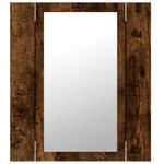 Casa si Gradina - Mobilier - Mobilier baie - Corpuri baie - Dulap cu oglinda de baie LED, stejar fumuriu, 40x12x45 cm, lemn - Infinity.ro