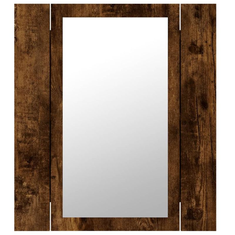 Casa si Gradina - Mobilier - Mobilier baie - Corpuri baie - Dulap cu oglinda de baie LED, stejar fumuriu, 40x12x45 cm, lemn - Infinity.ro