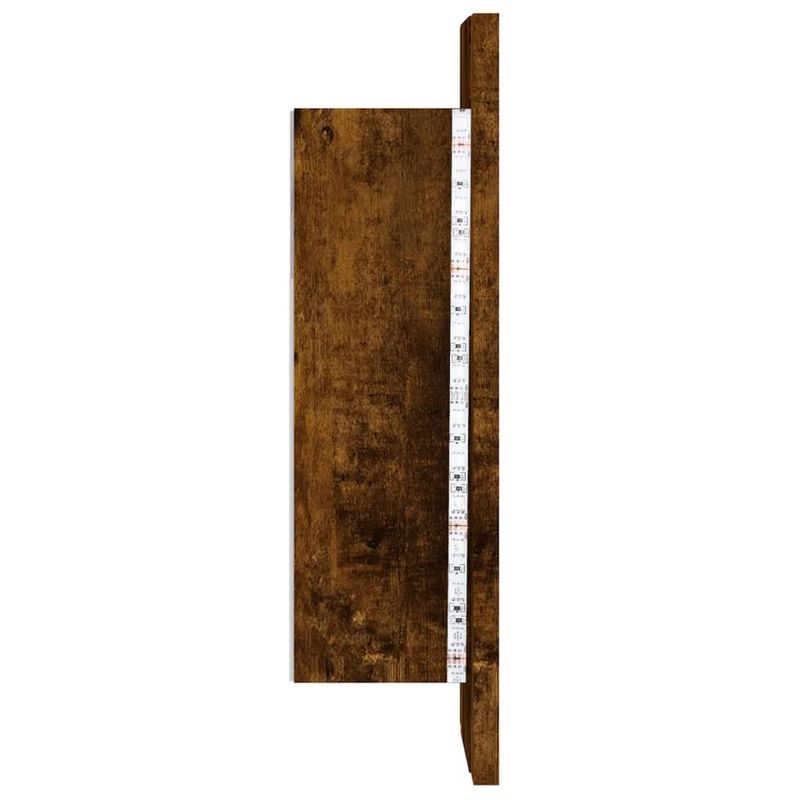 Casa si Gradina - Mobilier - Mobilier baie - Corpuri baie - Dulap cu oglinda de baie LED, stejar fumuriu, 40x12x45 cm, lemn - Infinity.ro