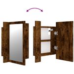 Casa si Gradina - Mobilier - Mobilier baie - Corpuri baie - Dulap cu oglinda de baie LED, stejar fumuriu, 40x12x45 cm, lemn - Infinity.ro