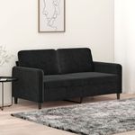 Casa si Gradina - Mobilier - Canapele si coltare - Canapele - Canapea cu 2 locuri, negru, 140 cm, catifea - Infinity.ro