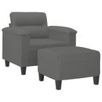 Casa si Gradina - Mobilier - Scaune si fotolii - Fotolii - Fotoliu canapea cu taburet, gri inchis, 60 cm, microfibra - Infinity.ro
