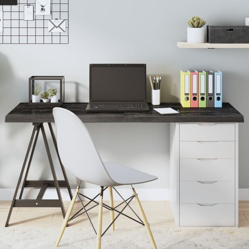 Casa si Gradina - Mobilier - Feronerie si accesorii mobila - Blat de masa maro 140x50x(2-4) cm, lemn masiv stejar tratat, maro închis - Infinity.ro