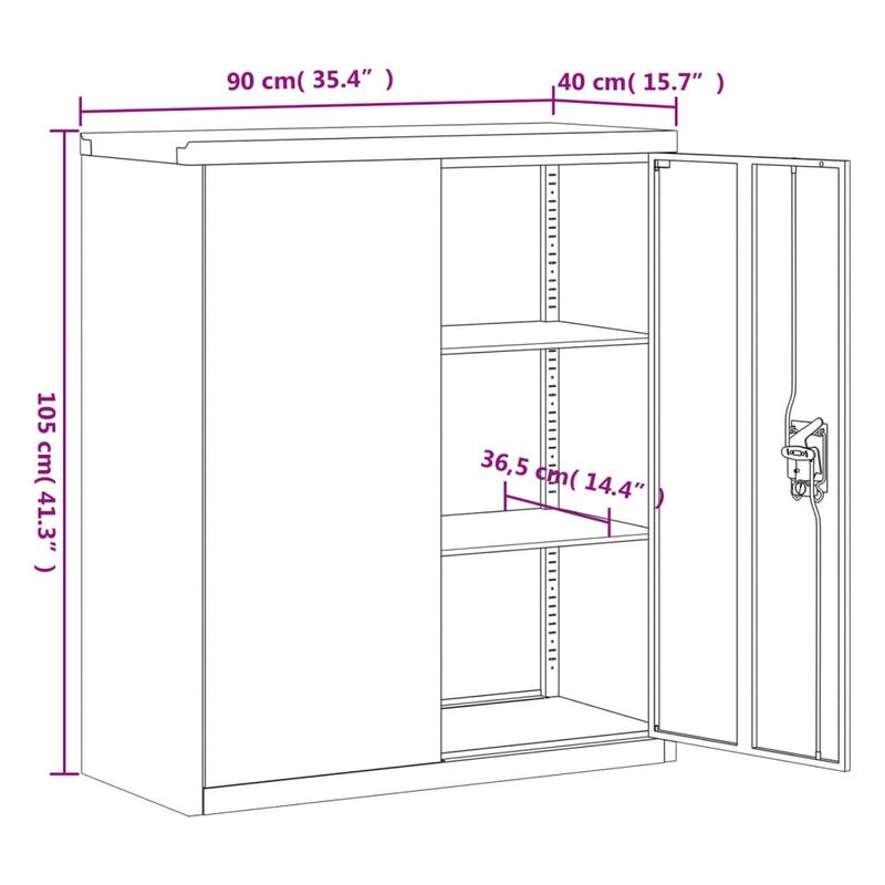 Casa si Gradina - Constructii - Depozitare, transport si protectie - Rafturi, fisete si vestiare - Fiset, alb, 90x40x105 cm, otel - Infinity.ro