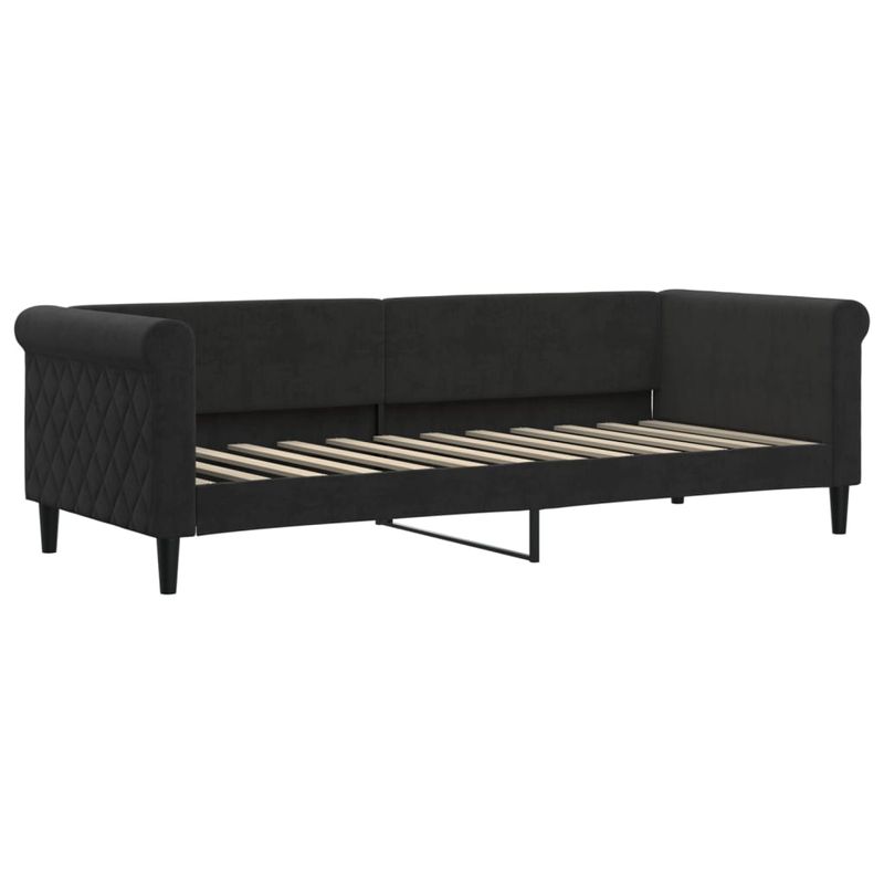 Casa si Gradina - Mobilier - Paturi si accesorii - Paturi - Pat de zi cu extensie si sertare, negru, 80x200 cm, catifea - Infinity.ro