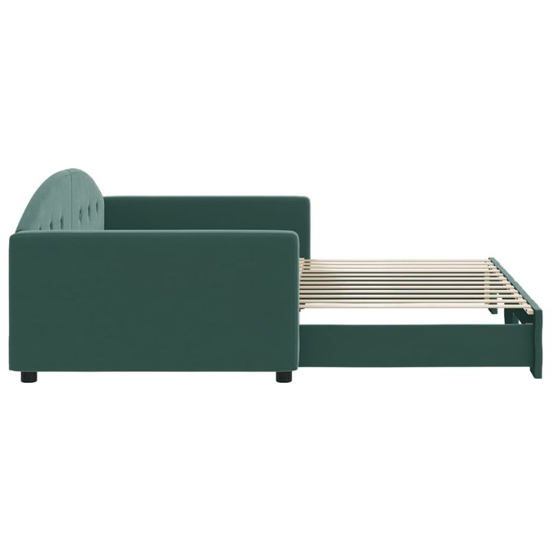Casa si Gradina - Mobilier - Paturi si accesorii - Paturi - Pat de zi cu extensie, verde inchis, 100x200 cm, catifea - Infinity.ro