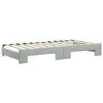 Casa si Gradina - Mobilier - Paturi si accesorii - Paturi - Pat de zi cu extensie si saltele gri deschis 100x200 cm catifea - Infinity.ro