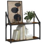 Casa si Gradina - Mobilier - Biblioteci si rafturi - Rafturi - Raft cu 2 niveluri, stejar afumat, 60x21x51 cm, lemn prelucrat - Infinity.ro