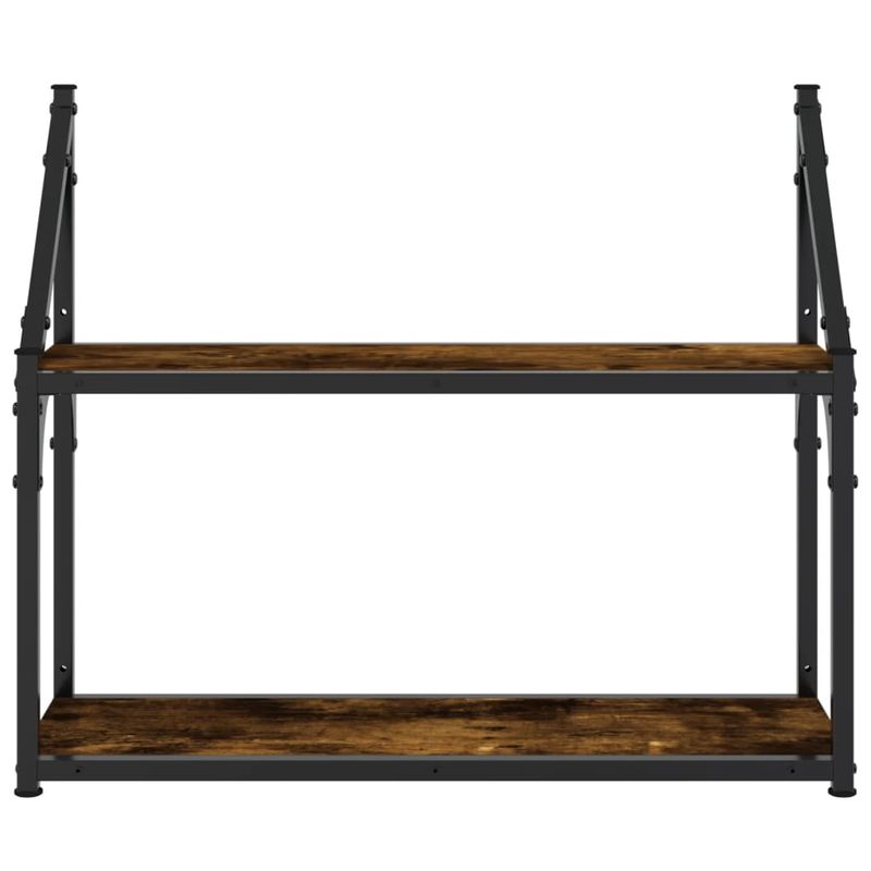 Casa si Gradina - Mobilier - Biblioteci si rafturi - Rafturi - Raft cu 2 niveluri, stejar afumat, 60x21x51 cm, lemn prelucrat - Infinity.ro