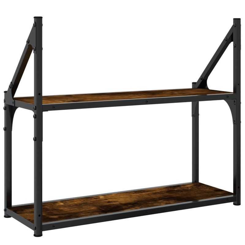 Casa si Gradina - Mobilier - Biblioteci si rafturi - Rafturi - Raft cu 2 niveluri, stejar afumat, 60x21x51 cm, lemn prelucrat - Infinity.ro