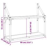 Casa si Gradina - Mobilier - Biblioteci si rafturi - Rafturi - Raft cu 2 niveluri, stejar afumat, 60x21x51 cm, lemn prelucrat - Infinity.ro