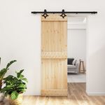 Casa si Gradina/Constructii/Usi interior, exterior si garaj/Usi interior - Usa glisanta cu set de feronerie 70x210 cm, lemn masiv de pin - Infinity.ro