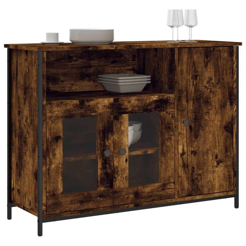 Casa si Gradina - Mobilier - Comode si corpuri - Comode - Servanta, stejar fumuriu, 100x35x75 cm, lemn prelucrat - Infinity.ro