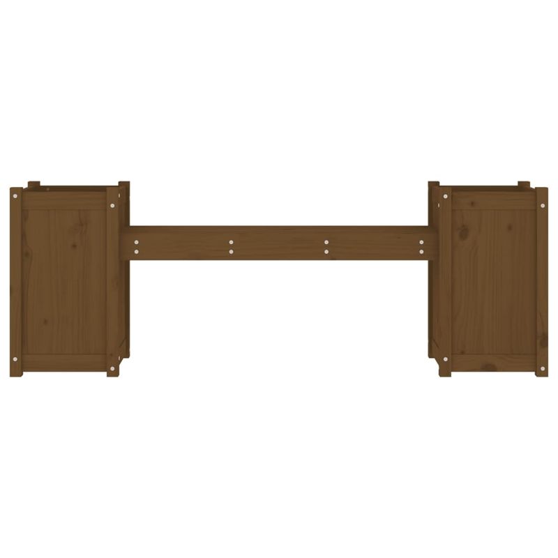 Casa si Gradina - Gradina si terasa - Mobilier exterior - Bancute de gradina - Bancheta cu jardiniere, maro miere, 180x36x63cm, lemn masiv pin - Infinity.ro