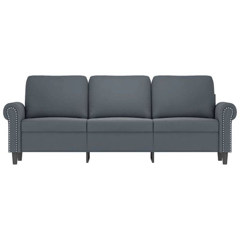 Casa si Gradina - Mobilier - Canapele si coltare - Canapele - Canapea cu 3 locuri, gri inchis, 180 cm, material catifea - Infinity.ro