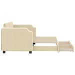 Casa si Gradina - Mobilier - Paturi si accesorii - Paturi - Pat de zi cu extensie si sertare, crem, 80x200 cm, textil - Infinity.ro