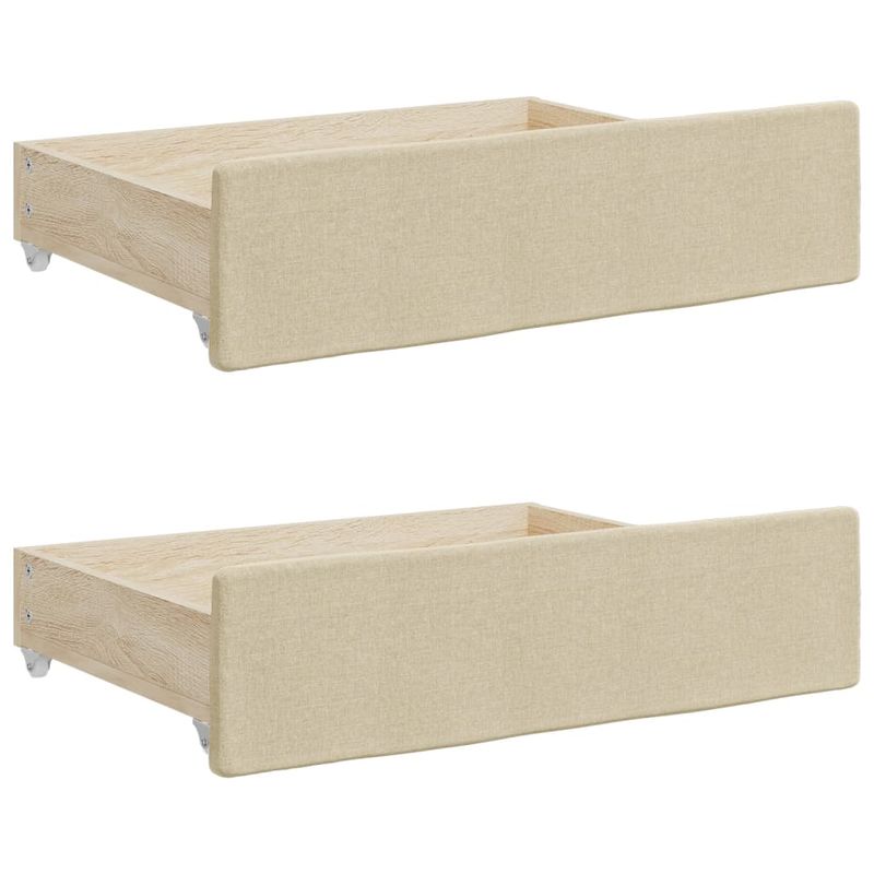 Casa si Gradina - Mobilier - Paturi si accesorii - Paturi - Pat de zi cu extensie si sertare, crem, 80x200 cm, textil - Infinity.ro